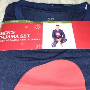 Holiday Time Men's Pajama Set - Blue and Red